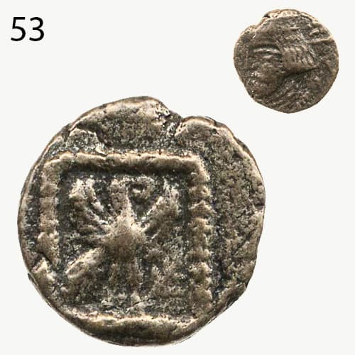سکه با نقش شاهین - شاه وردان- پارتی
