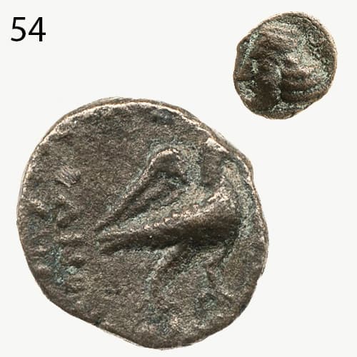 سکه با نقش شاهین - شاه ارد دوم- پارتی