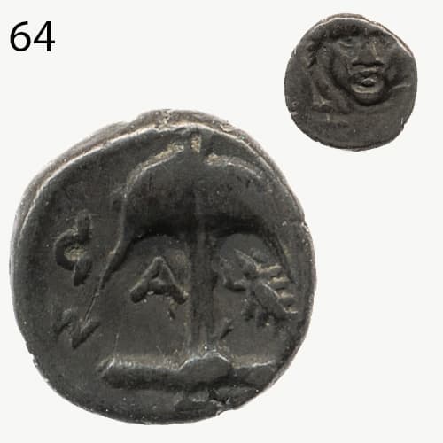 سکه با نقش ماهی- شاه پونتیکا- یونان