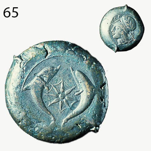 سکه با نقش ماهی- شاه سیراکوز- یونان